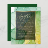 Atemberaubende Grüntöne und Golds Abstrakte Flüssi (Vorne/Hinten)