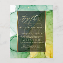 Atemberaubende Grüntöne und Golds Abstrakte Flüssi