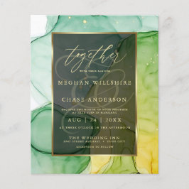 Atemberaubende Grüntöne und Golds Abstrakte Flüssi