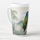 Atemberaubende handlackierte Nicobar-Taube Latte-T Milchtasse (Linke Ecke)