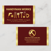 Atemberaubende Handyman-Tools mit goldenen Streife Visitenkarte (Vorne/Hinten)