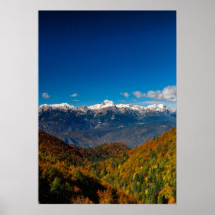 Atemberaubende Herbstlandschaft auf dem Triglav Poster