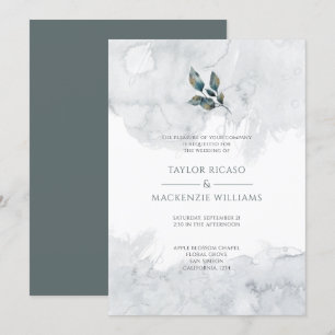 Atemberaubende Hochzeit mit grauem Smoke Einladung