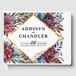 Atemberaubende Hochzeit von Jewel Toned Peony Gästebuch