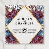 Atemberaubende Hochzeit von Jewel Toned Peony Geschenkanhänger (Vorderseite)