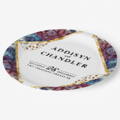 Atemberaubende Hochzeit von Jewel Toned Peony Pappteller (Schrägansicht)