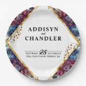 Atemberaubende Hochzeit von Jewel Toned Peony Pappteller (Vorderseite)