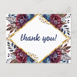 Atemberaubende Hochzeit von Jewel Toned Peony Postkarte