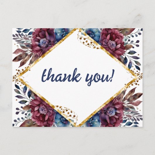 Atemberaubende Hochzeit von Jewel Toned Peony Postkarte (Vorderseite)