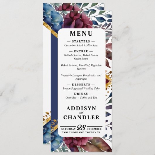 Atemberaubende Hochzeit von Jewel Toned Peony Programm (Vorne/Hinten)