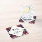 Atemberaubende Hochzeit von Jewel Toned Peony Rechteckiger Pappuntersetzer (Vor Ort)