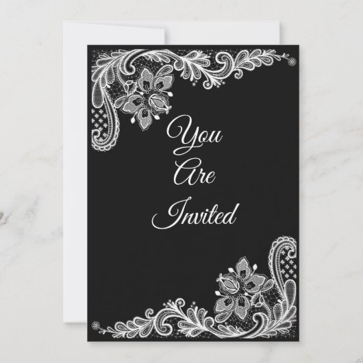 Atemberaubende Hochzeitseinladung, schwarz-weiße L Einladung (Rückseite)