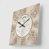 Atemberaubende Hochzeitsuhr oder jedes Jahr Quadratische Wanduhr (Winkel)