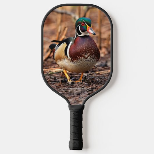 Atemberaubende Holzente im Wald Pickleball Schläger (Rückseite)