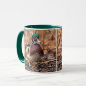 Atemberaubende Holzente Walking im Wald Tasse (Vorderseite Links)