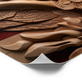 atemberaubende Holzschnitzerei mit amerikanischer Poster (Ecke)