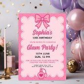 Atemberaubende, individuell anpassbare rosa Glam G Einladung