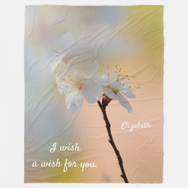 Atemberaubende japanische Apricot-Blume Fleecedecke