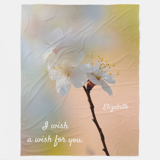 Atemberaubende japanische Apricot-Blume Fleecedecke (Vorderseite)