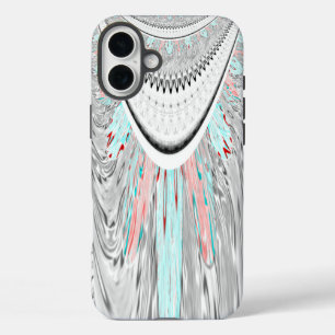 Atemberaubende, kantige, sanfte Cyan-Farben-Vektor iPhone 16 Plus Hülle