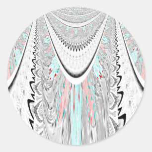 Atemberaubende kantige weiche Cyan-Farben Vektoril Runder Aufkleber