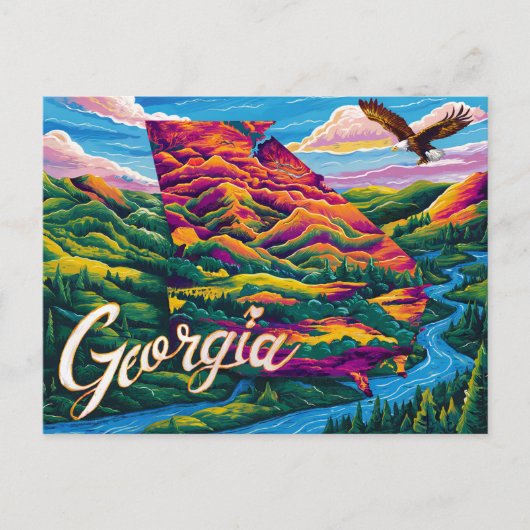 Atemberaubende Karte für Georgien (Vorderseite)