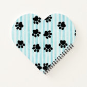 Atemberaubende Kätzchen und Pfoten, blau gestreift Notizblock (Rückseite)