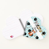 Atemberaubende Kätzchen und Pfoten, blau gestreift Notizblock (Innenseite)