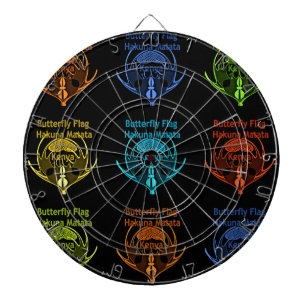 Atemberaubende kenianische Schmetterlingsflagge - Dartscheibe