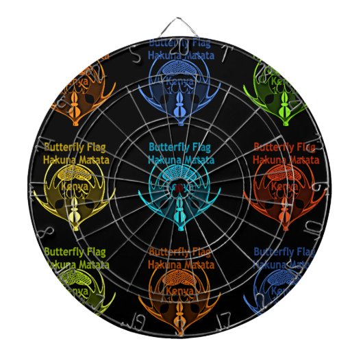 Atemberaubende kenianische Schmetterlingsflagge - Dartscheibe (vorne)