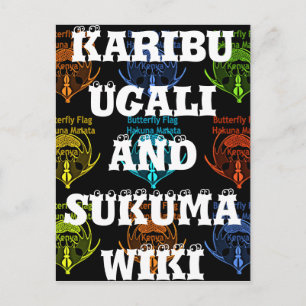 Atemberaubende kenianische Schmetterlingsflagge - Postkarte