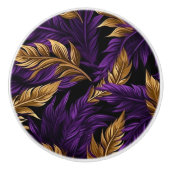 Atemberaubende Keramik aus Lila und goldblütigem L Keramikknauf (Vorderseite)