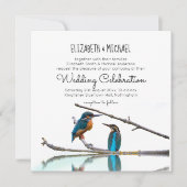 Atemberaubende Kingfisher Dreams Wedding Einladung (Vorderseite)