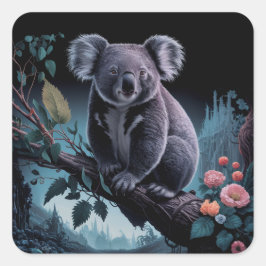 ATEMBERAUBENDE KOALA-BÄRENKETTEN QUADRATISCHER AUFKLEBER