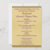 Atemberaubende königliche Lila- und Goldhochzeit Einladung (Rückseite)