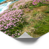 Atemberaubende Küstenlandschaft Newquay Beach Corn Poster (Ecke)