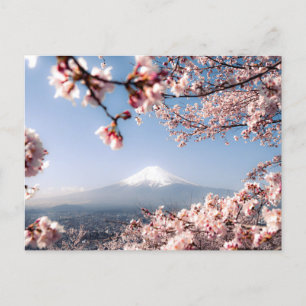 Atemberaubende Landschaft des Fuji und Sakura Feiertagspostkarte