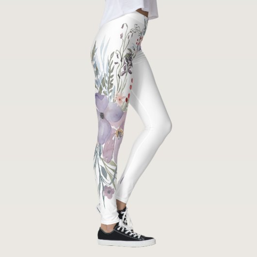 Atemberaubende Lavendel-Blume Leggings (Rechts)