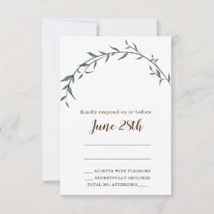 Atemberaubende leaf jüdische Rsvp Card & Umschlag