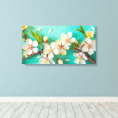 Atemberaubende, lebendige Kirschblüten Leinwanddruck (Insitu (Holzboden))