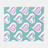 Atemberaubende Liebe Herzmuster Fleecedecke (Vorderseite (Horizontal))