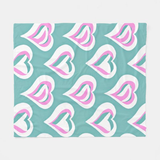 Atemberaubende Liebe Herzmuster Fleecedecke (Vorderseite (Horizontal))