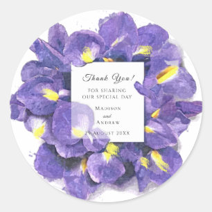 Atemberaubende Lila Ire Watercolor Floral Vielen D Runder Aufkleber