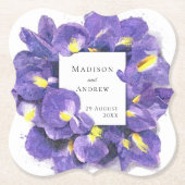 Atemberaubende Lila Irisfarben-Blumenhochzeit Untersetzer (Vorderseite)