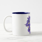 Atemberaubende Lila Irisfarben-Blumenhochzeit Zweifarbige Tasse (Links)