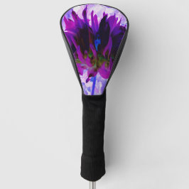 Atemberaubende Lila und schwarze Kaktus Dahlia Golf Headcover