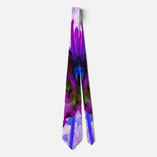 Atemberaubende Lila und schwarze Kaktus Dahlia Krawatte (Vorderseite)