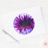 Atemberaubende Lila und schwarze Kaktus Dahlia Runder Aufkleber (Umschlag)