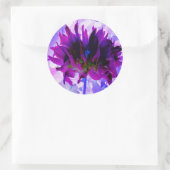 Atemberaubende Lila und schwarze Kaktus Dahlia Runder Aufkleber (Tasche)