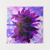 Atemberaubende Lila und schwarze Kaktus Dahlia Wandteppich (Vorderseite (Horizontal))